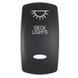 Pacer Actuator - 'DECK LIGHTS' f/V Series Contura Switches - Black - Laser Etched (Top/Bottom Light) - Anchor Express