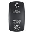 Pacer Actuator - 'NAV/ANC' f/V Series Contura Switches - Black - Laser Etched (Top/Bottom Light) - Anchor Express