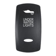 Pacer Actuator - 'UNDER WATER LIGHTS' f/V Series Contura Switches - Black - Laser Etched (Top/Bottom Light) - Anchor Express