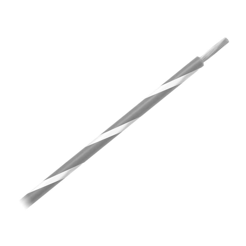 Pacer Group 14 AWG Striped Marine Wire 500 ft - Grey with White Stripe - WUL14GY - 9 - 500 - Anchor Express