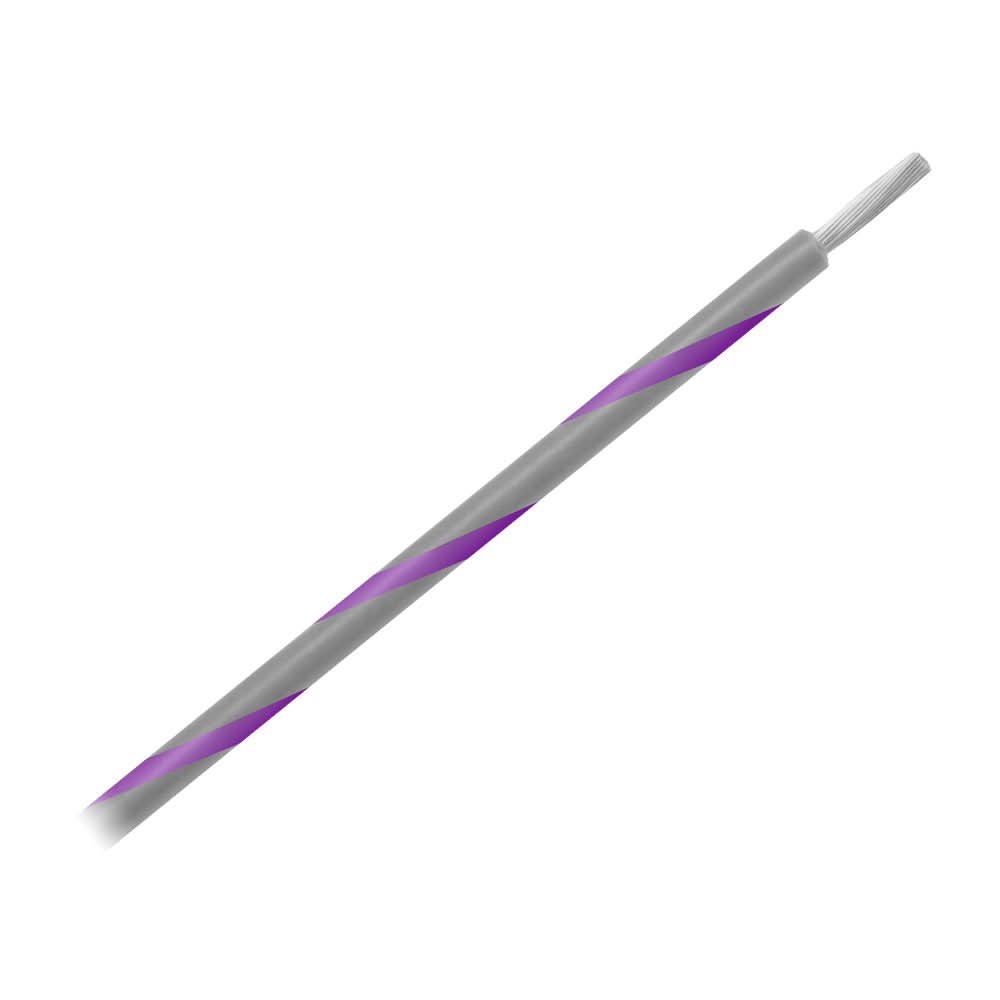 Pacer Group 14 AWG Striped Marine Wire 500 ft spool - Grey with Violet Stripe - WUL14GY - 7 - 500 - Anchor Express