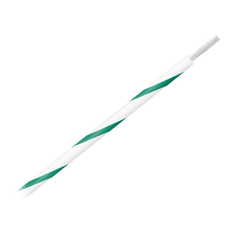 Pacer Group 14 AWG Striped Marine Wire 500 ft Spool - White with Green Stripe - WUL14WH - 5 - 500 - Anchor Express