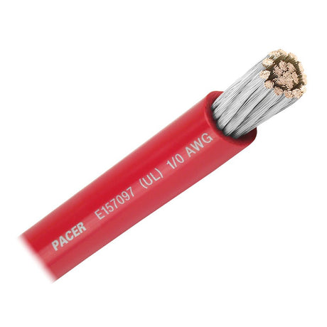 Pacer Red 1/0 AWG Battery Cable - 50' - Anchor Express