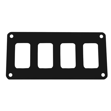 Pacer Switch Panel - 4 Switch & 1 Row - 5.5" x 2.75" - Black Powder Coated Aluminum - Anchor Express