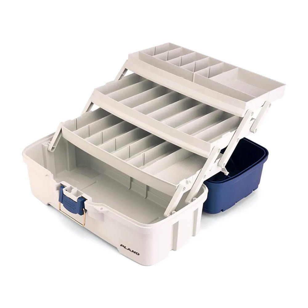 Plano Three - Tray Tackle Box in Blue and White, Model OB3TRAYTBBLUEWHITE - P000405 - Anchor Express