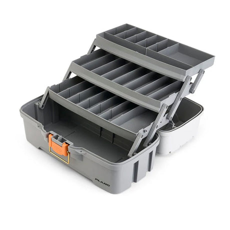 Plano Three - Tray Tackle Box P000406 Light Grey and Dark Grey for Fishing and Storage - P000406 - Anchor Express