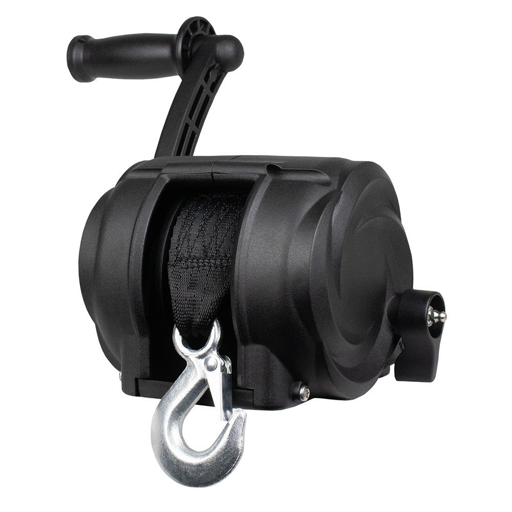 Powerwinch Premier Series 2000lb Trailer Winch with 8 - Inch Crank Arm - Carbon Black - 21300 - W - 2000 - 8 - B - R - Anchor Express
