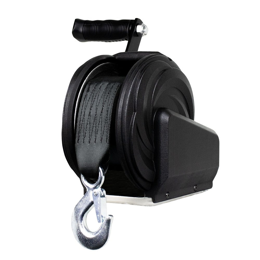 Powerwinch Select Series 1,400lb Winch with 8 - Inch Carbon Black Crank Arm - 21400 - W - 1400 - 8 - B - R - Anchor Express