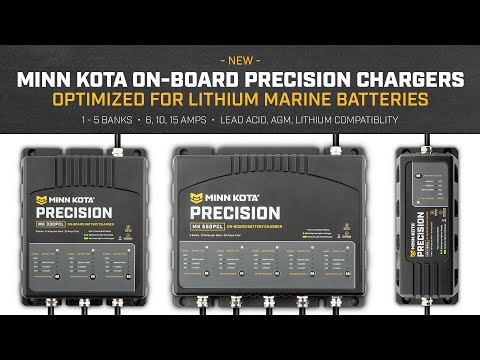 Minn Kota on-board charger MK-440 PCL 4 bank 10 AMP waterproof lithium battery charger with LED display and digital control
