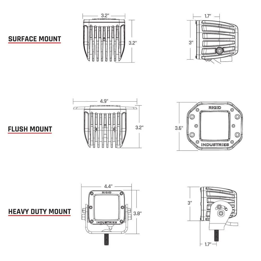 RIGID Industries D - Series Surface Mount Hyperspot - Pair - Anchor Express