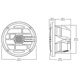 Roswell R Series 7.7” Marine Speakers - Anthracite Grille - 80W RMS & 160W Peak Power - Anchor Express