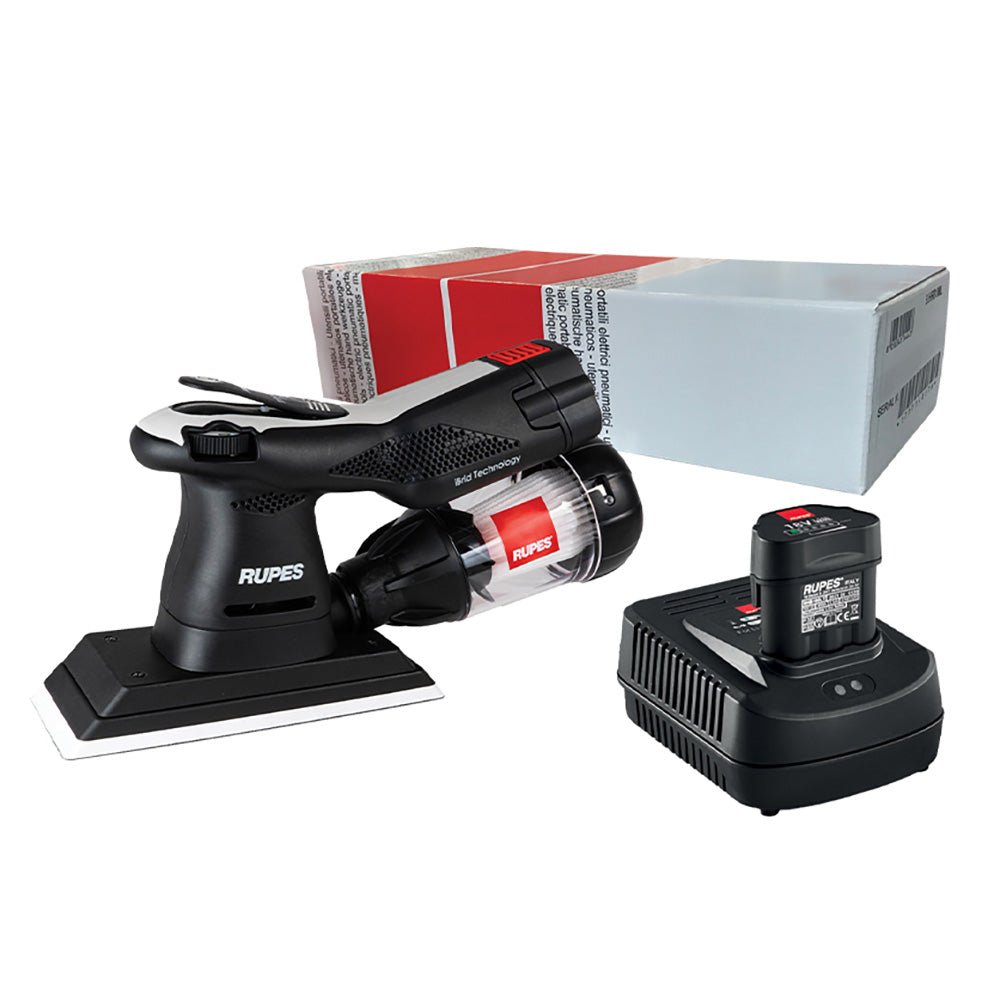 RUPES iBrid Orbital Mini Sander STB Kit – Versatile Cordless and Power Adapter Operation - HSE73L/STB - Anchor Express