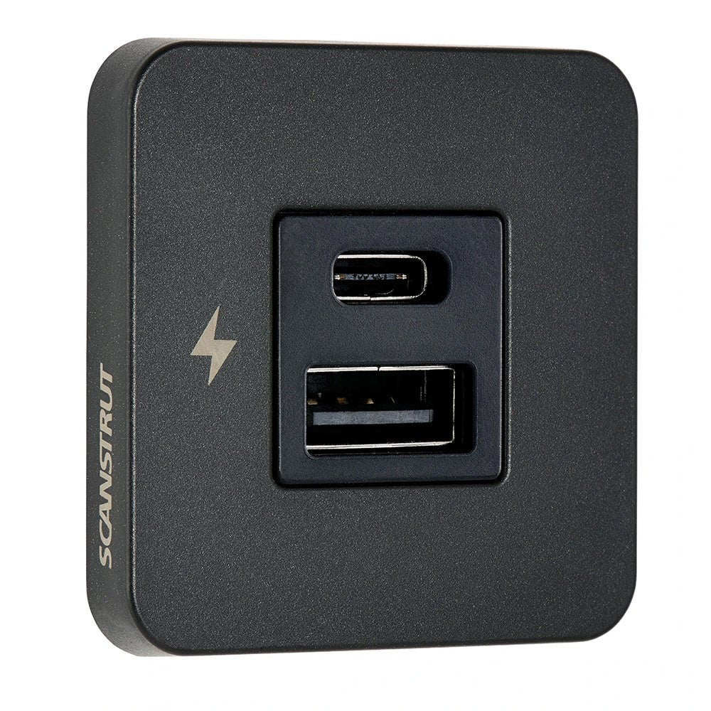 Scanstrut TILE USB - A/USB - C Interior Charging Socket - 12/24V - Black Bezel - Anchor Express