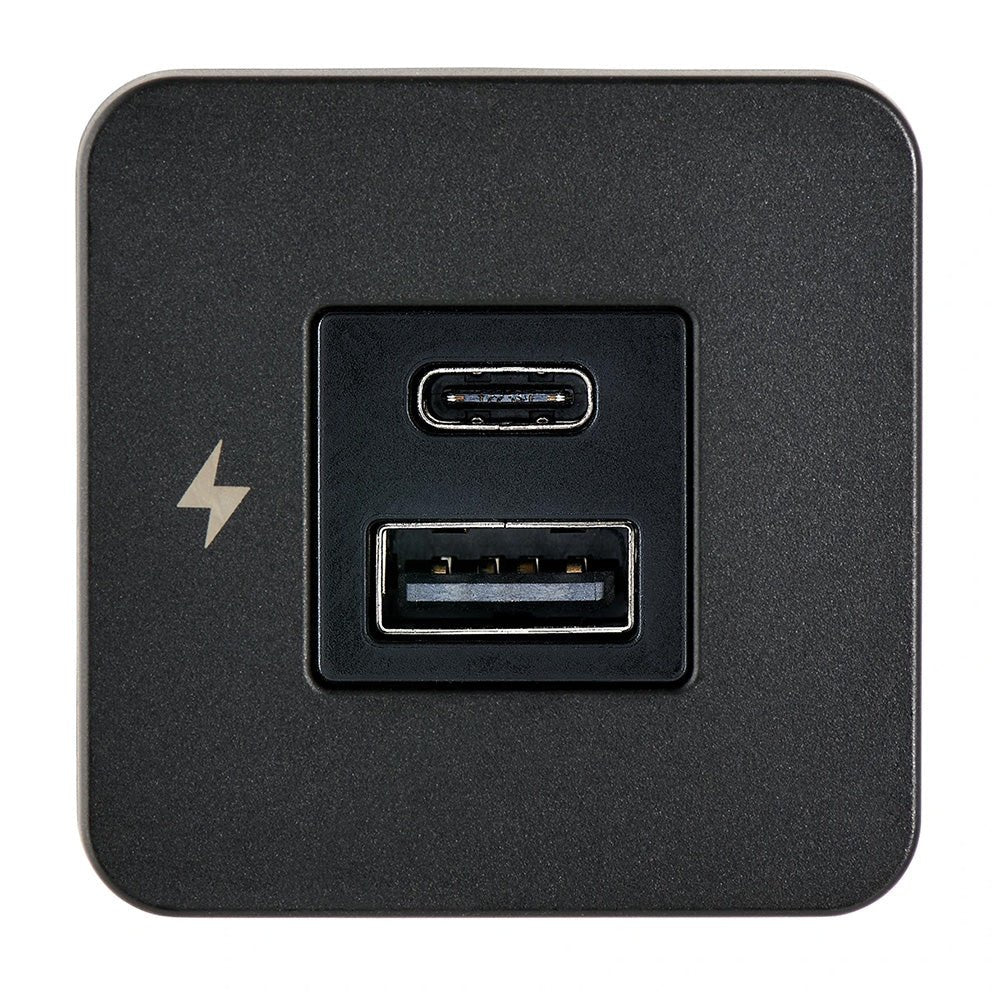 Scanstrut TILE USB - A/USB - C Interior Charging Socket - 12/24V - Black Bezel - Anchor Express