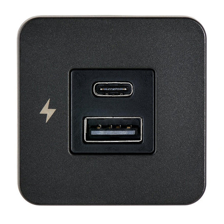 Scanstrut TILE USB - A/USB - C Interior Charging Socket - 12/24V - Black Bezel - Anchor Express