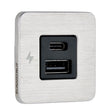 Scanstrut TILE USB - A/USB - C Interior Charging Socket - 12/24V - Stainless Steel Bezel - Anchor Express
