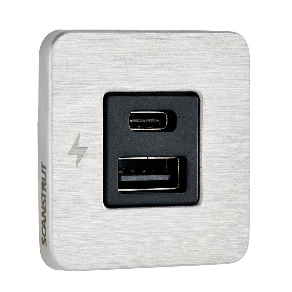 Scanstrut TILE USB - A/USB - C Interior Charging Socket - 12/24V - Stainless Steel Bezel - Anchor Express