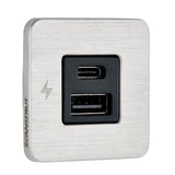 Scanstrut TILE USB - A/USB - C Interior Charging Socket - 12/24V - Stainless Steel Bezel - Anchor Express