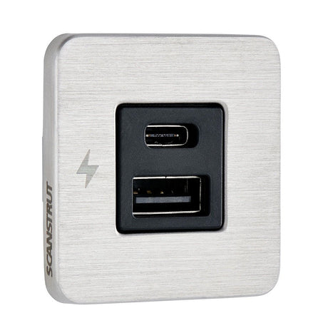Scanstrut TILE USB - A/USB - C Interior Charging Socket - 12/24V - Stainless Steel Bezel - Anchor Express