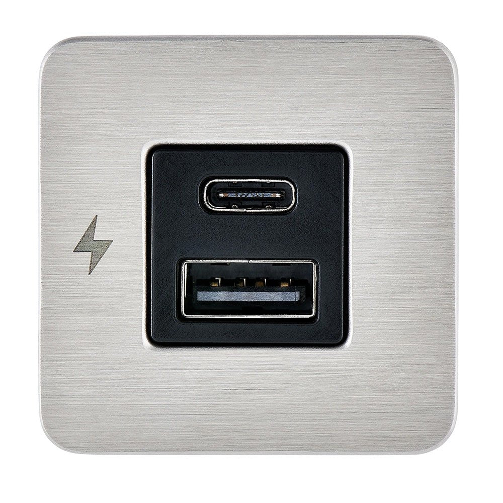 Scanstrut TILE USB - A/USB - C Interior Charging Socket - 12/24V - Stainless Steel Bezel - Anchor Express