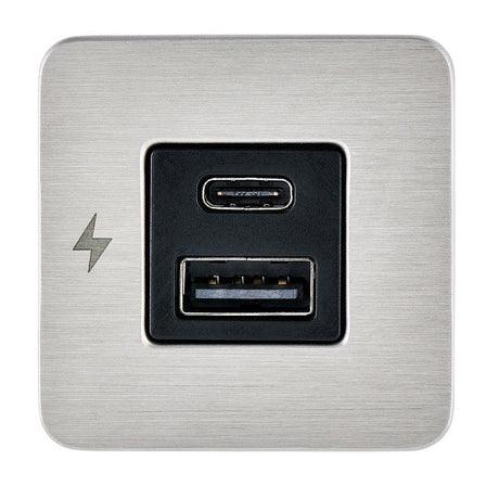 Scanstrut TILE USB - A/USB - C Interior Charging Socket - 12/24V - Stainless Steel Bezel - Anchor Express