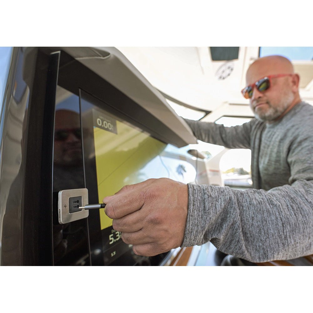 Scanstrut TILE USB - C Interior Charging Socket - 12/24V - Stainless Steel Bezel - Anchor Express