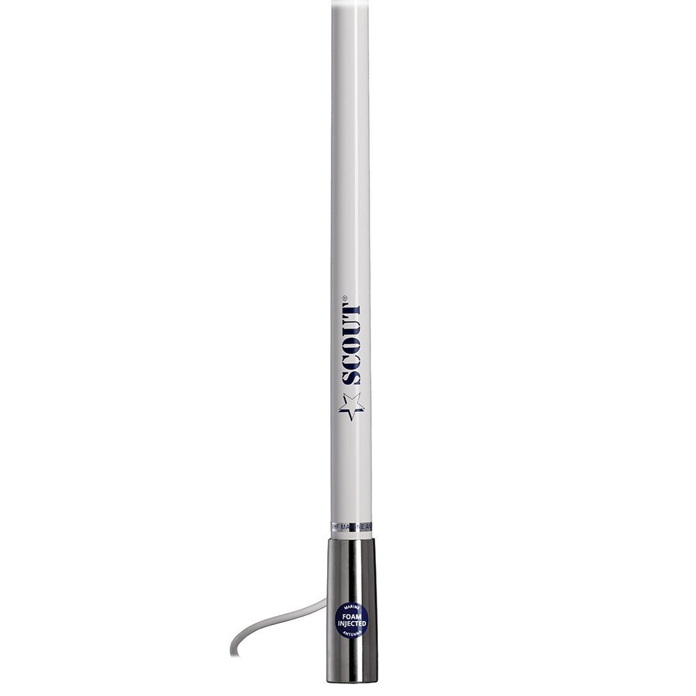 Scout 4' White VHF Antenna 3dB with Stainless Steel Ferule and 5M RG - 58 Cable - PF AN NVHF00044T - Anchor Express