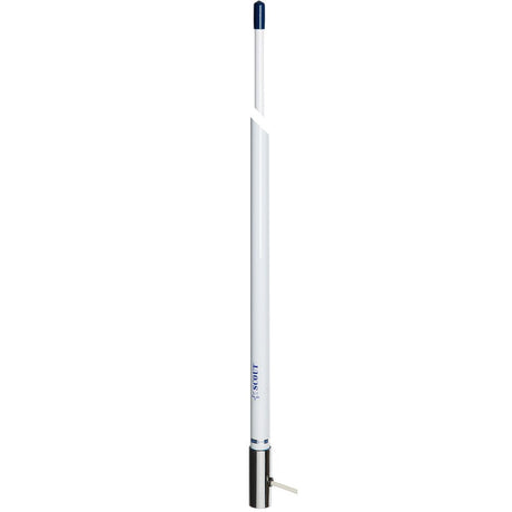 Scout 8' White VHF Marine Antenna with 6dB Gain, Stainless Steel Ferrule, 5M RG - 58 Coax and PL - 259 Connector - PF AN NVHF00007T - Anchor Express