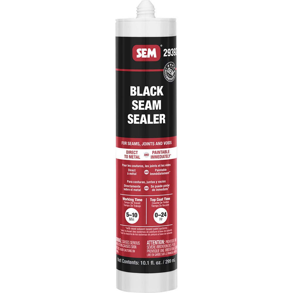 SEM 1K Seam Sealer - 10.1 oz Tube - Black for Automotive and Industrial Sealing - 29392 - Anchor Express
