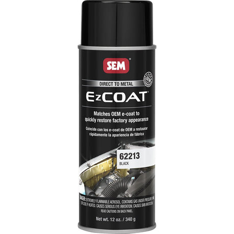 SEM Ez Coat 16oz Aerosol Can - Black for Automotive Restoration and Metal Coating - 62213 - Anchor Express