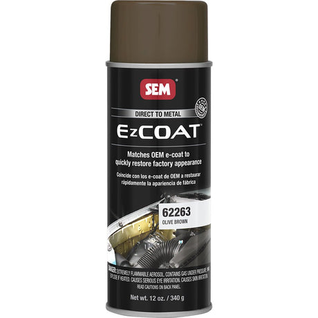 SEM Ez Coat 16oz Aerosol Can Olive Brown - Direct - to - Metal Automotive Coating - 62263 - Anchor Express