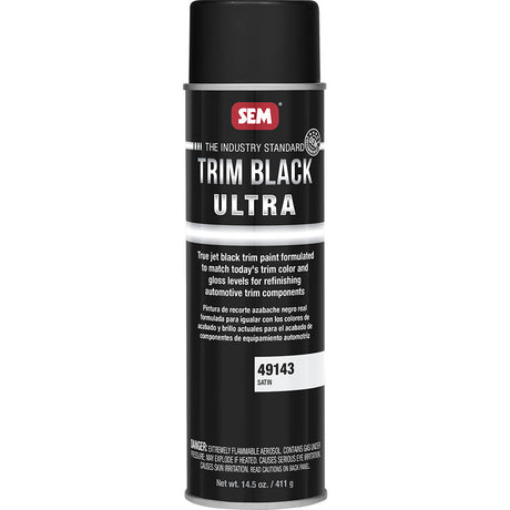 SEM Trim Black Ultra 20oz Aerosol Can Satin Finish - OEM - Recommended Trim Paint - 49143 - Anchor Express