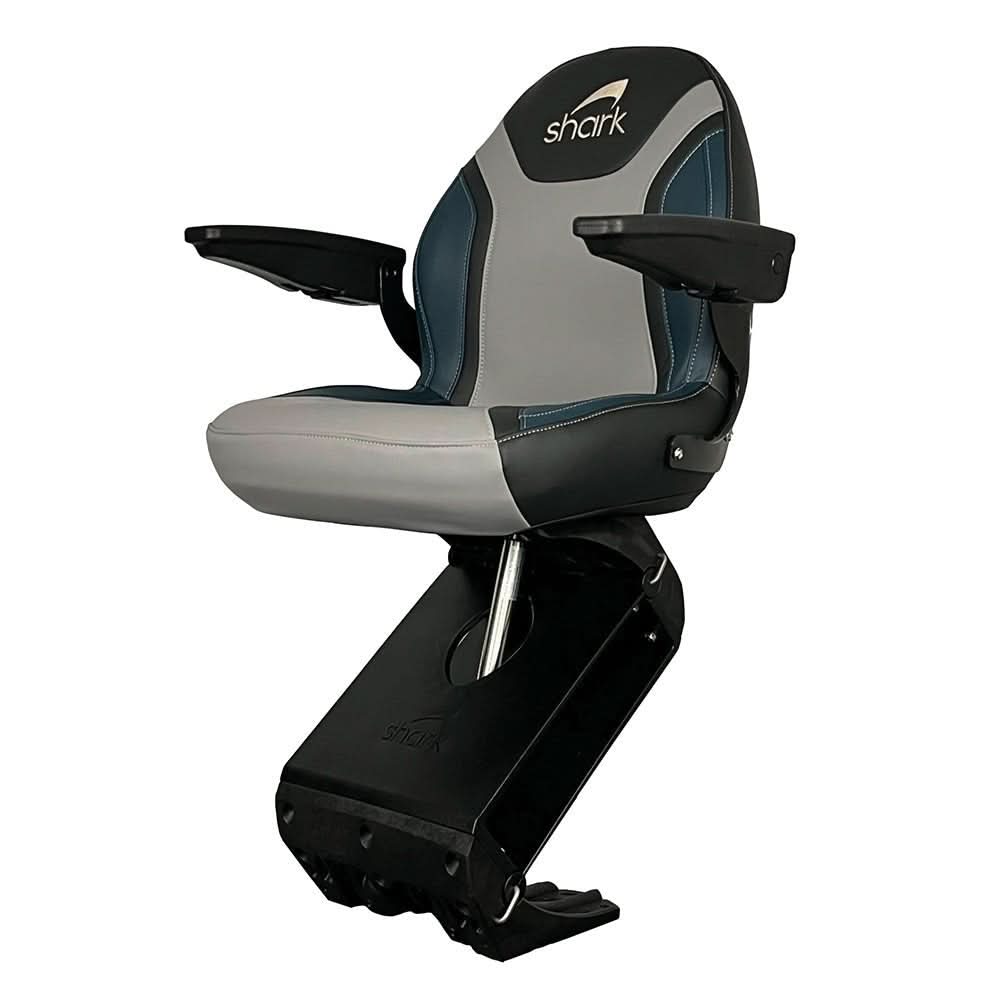 Shark Seating EVO Teal with Flex Suspension No Plinth – Lightweight Marine Helm Seat with 9 - Inch Travel and High - Impact Safety - FGAX0000T - Anchor Express