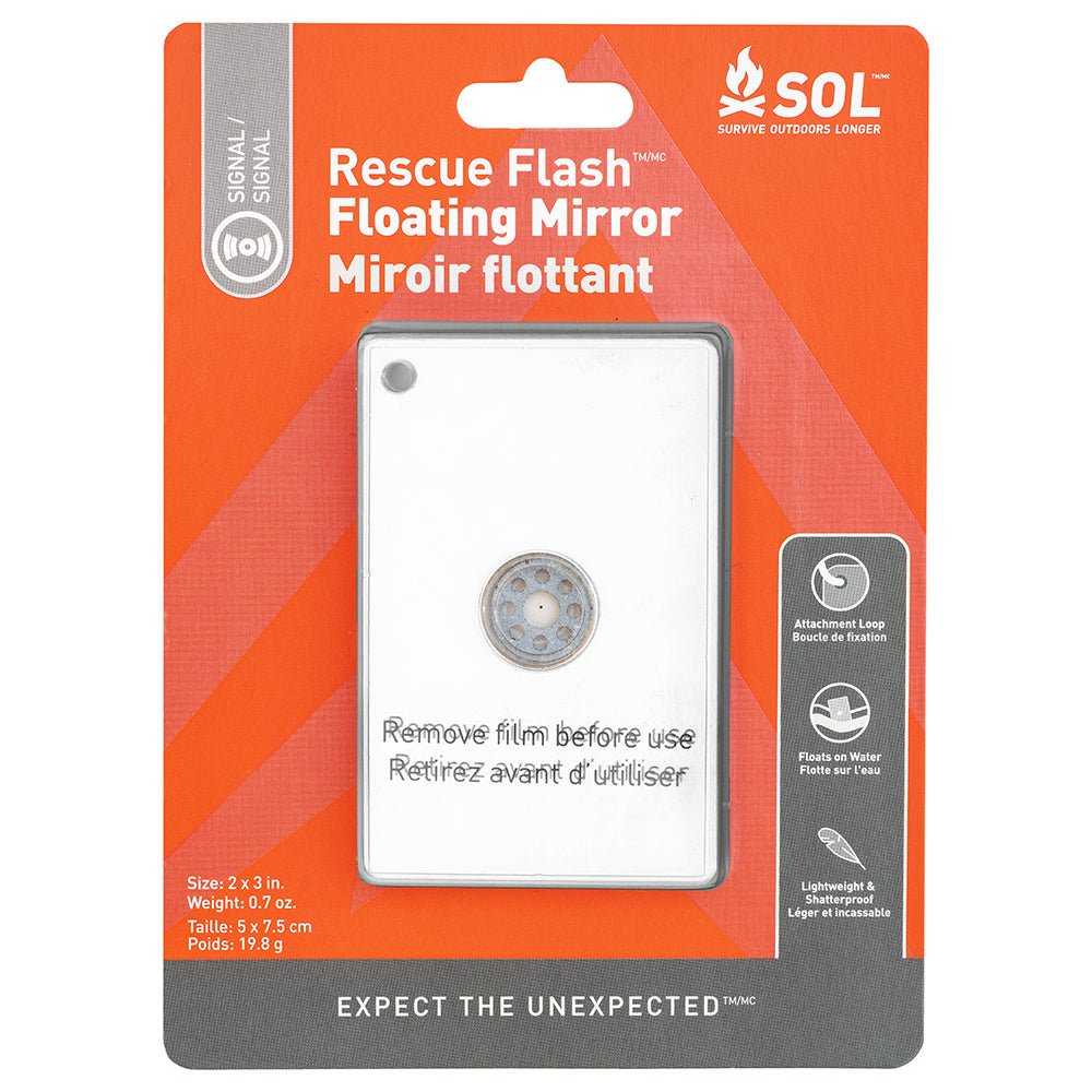 SOL Survive Outdoors Longer Rescue Flash Floating Mirror * Emergency Signaling Tool with Reflective Aimer and Water Floatability - 0140 - 1004 - Anchor Express