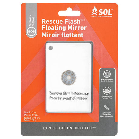 SOL Survive Outdoors Longer Rescue Flash Floating Mirror * Emergency Signaling Tool with Reflective Aimer and Water Floatability - 0140 - 1004 - Anchor Express