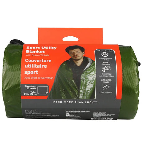 SOL Survive Outdoors Longer Sport Utility Blanket - Compact Emergency Thermal Blanket with Windproof, Waterproof & Reflective Features - Anchor Express