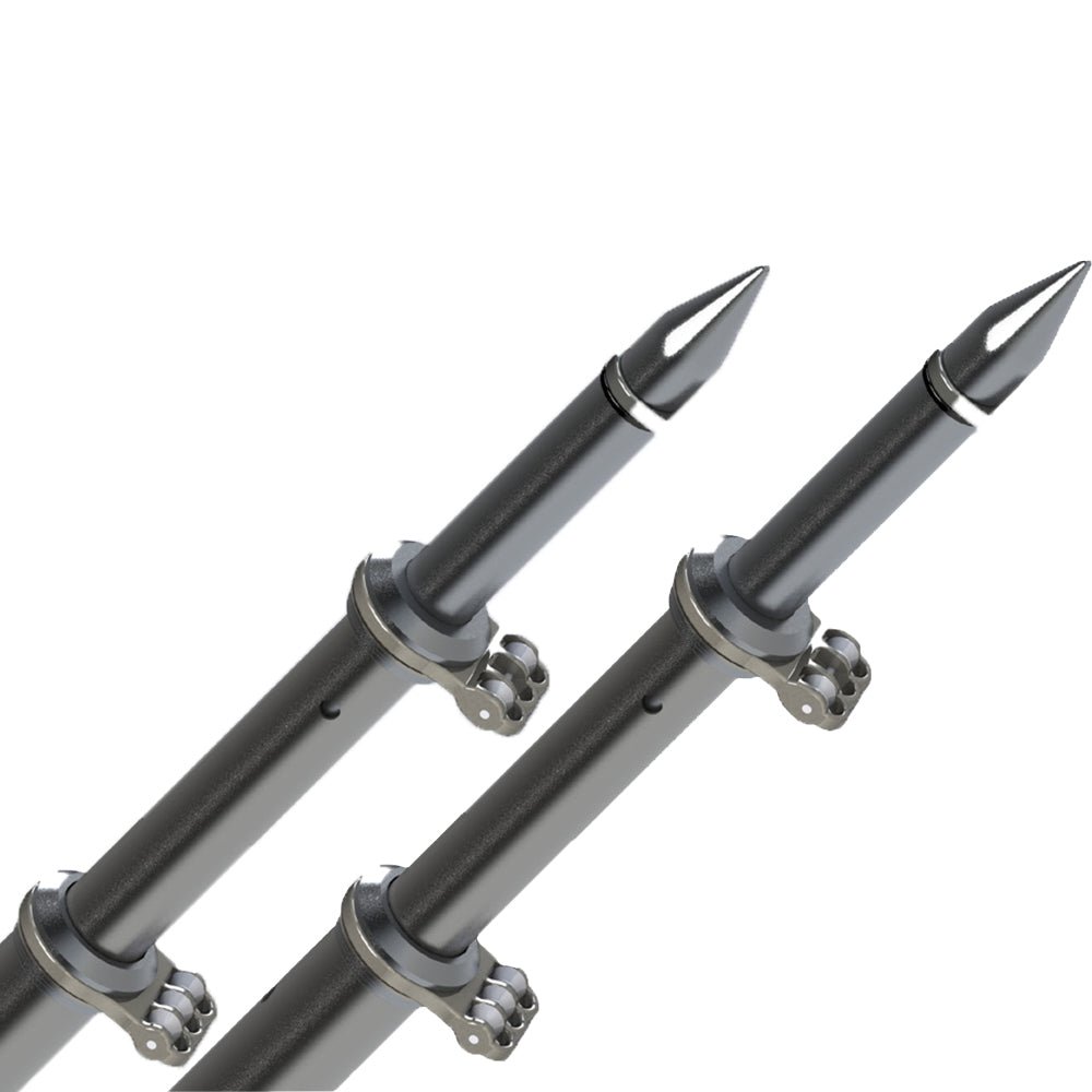 TACO Marine 18' Deluxe Outrigger Poles with Rollers – Silver/Black - OT - 0318HD - BKA - Anchor Express