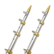 TACO Marine 18' Telescoping Outrigger Poles with 1 - 1/2 Inch Diameter - Silver and Gold - OT - 0551VEL186 - Anchor Express