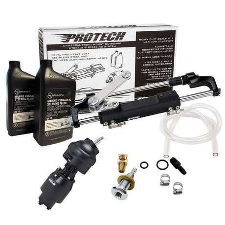 Uflex PROTECH 2.1 Front Mount Tilt OB Hydraulic System - Includes UP28T Helm Pump, Oil, UC128TS - 2 Cylinder, & X52 Tilt - No Hoses - PROTECH 2.1T - Anchor Express