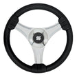 Uflex - Tavolara - 13.8" Black Polyurethane Steering Wheel w/Silver Spokes & X62 Hub - 65277N - Anchor Express