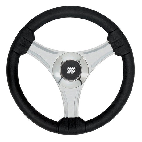 Uflex - Tavolara - 13.8" Black Polyurethane Steering Wheel w/Silver Spokes & X62 Hub - 65277N - Anchor Express