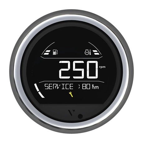 Veratron VL Digital 85 with Round Chrome Bezel - Advanced Digital Instrument for Vehicles - B00205804 - Anchor Express