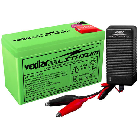 Vexilar 12V - 12 AH MAX Lithium Battery w/V - 420L Rapid Charger - V - 220L - Anchor Express