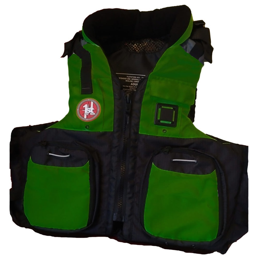 First Watch AV-800 Pro 4-Pocket Vest (USCG Type III) - Green/Black - S/M - AV-800-GN-S/M