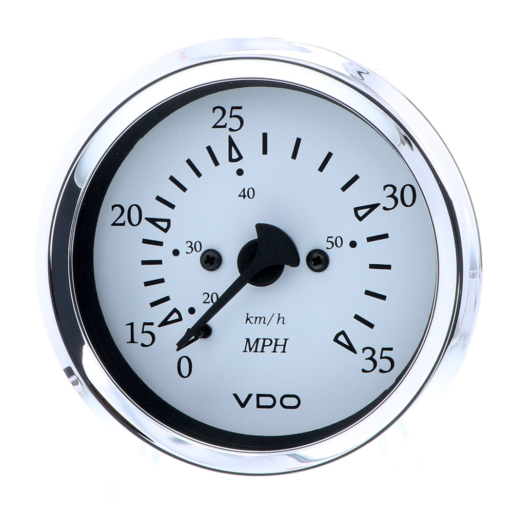 VDO Cockpit Marine 85MM (3-3/8") Pitot Speedometer - 0 to 35 MPH - White Dial/Chrome Bezel260-15271 - 260-15271