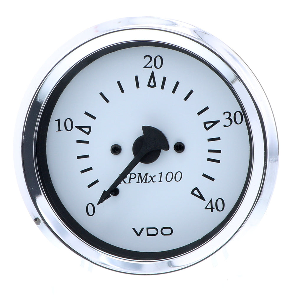 VDO Cockpit Marine 85MM (3-3/8") Diesel Tachometer - 4000 RPM - White Dial/Chrome Bezel333-15273 - 333-15273