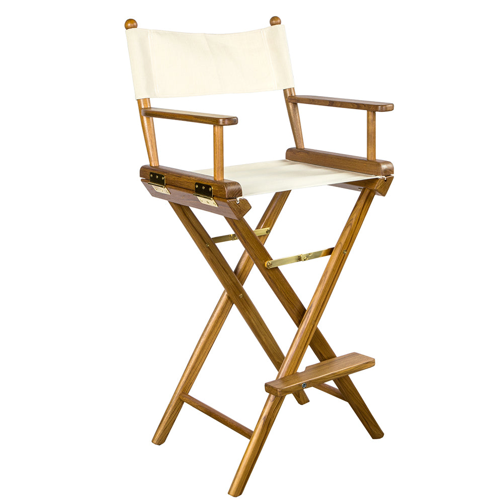 Whitecap Captain's Chair w/Natural Seat Covers - Teak60048 - 60048