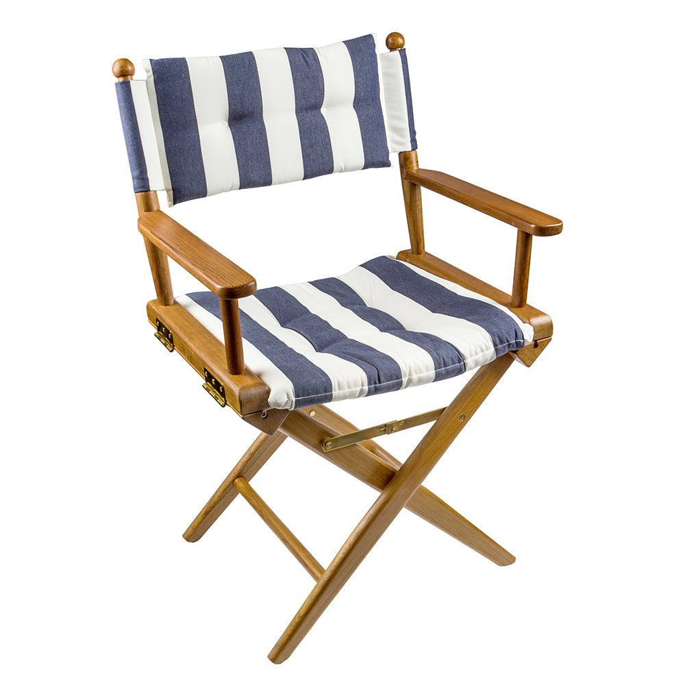 Whitecap Director's Chair w/Navy & White Cushion - Teak61040 - 61040