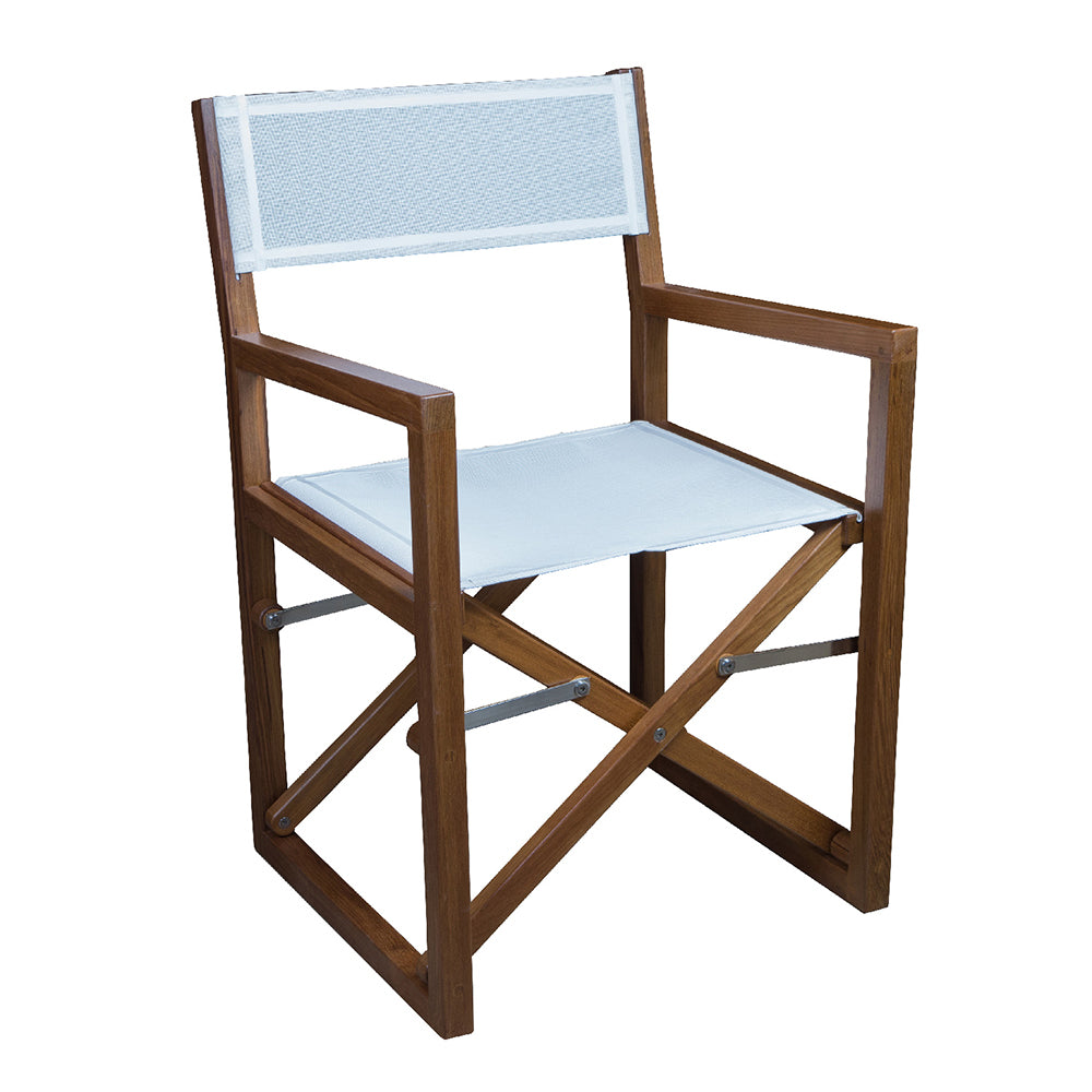 Whitecap Director's Chair w/White Batyline Fabric - Teak63061 - 63061