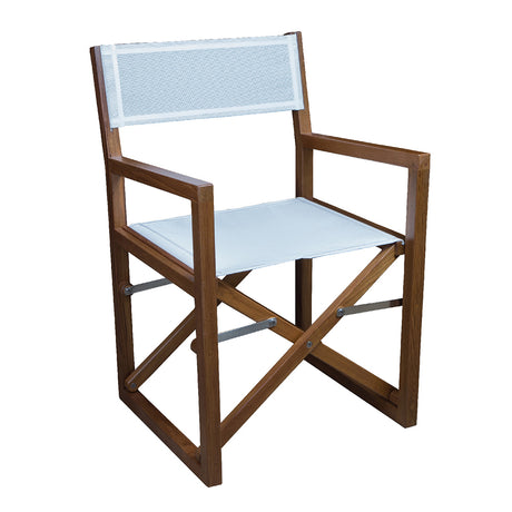 Whitecap Director's Chair w/White Batyline Fabric - Teak63061 - 63061